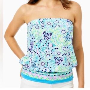 Lilly Pulitzer Adella Blue Ibiza Tube Top